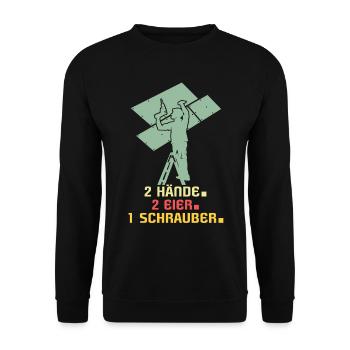 Trockenbauer Trockenbau Trockenbaumonteur - Unisex Pullover - Schwarz - Vorne - Alina (178cm) & Michal (187cm)