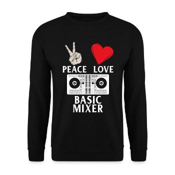 Peace Love Basic Mixer Dj Instrument - Sweat-shirt Unisexe - noir - Devant - Alina (178cm) & Michal (187cm)