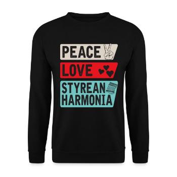 Paix Amour Styrean Harmonia - Sweat-shirt Unisexe - noir - Devant - Alina (178cm) & Michal (187cm)