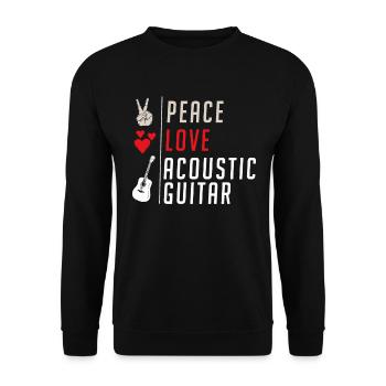 Peace Love Instrument de guitare acoustique - Sweat-shirt Unisexe - noir - Devant - Alina (178cm) & Michal (187cm)