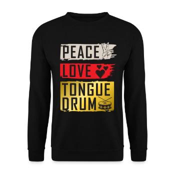 Peace Love Tongue Instrument de musique de tambour - Sweat-shirt Unisexe - noir - Devant - Alina (178cm) & Michal (187cm)