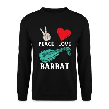 Peace Love Barbat Lute Barbat Players - Unisex Sweatshirt - black - Front - Alina (178cm) & Michal (187cm)