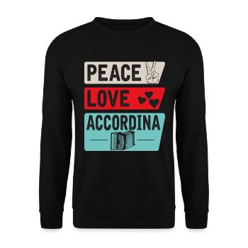 Paix Amour Accordina - Sweat-shirt Unisexe - noir - Devant - Alina (178cm) & Michal (187cm)