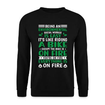 Environmental Social Worker Job Environmentalist - Unisex Sweatshirt - black - Front - Alina (178cm) & Michal (187cm)
