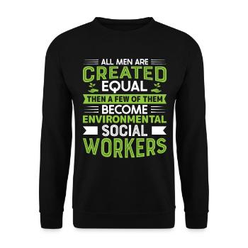 Environmental Social Worker Job Environmentalist - Unisex Sweatshirt - black - Front - Alina (178cm) & Michal (187cm)