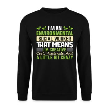 Emploi de travailleur social environnementaliste Environnementaliste - Sweat-shirt Unisexe - noir - Devant - Alina (178cm) & Michal (187cm)