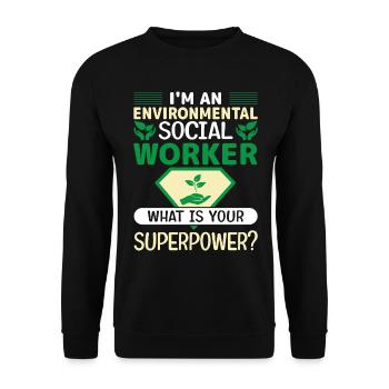 Emploi de travailleur social environnementaliste Environnementaliste - Sweat-shirt Unisexe - noir - Devant - Alina (178cm) & Michal (187cm)