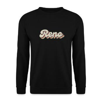 Nostalgic 70s USA City - Vintage Reno - Unisex Sweatshirt - black - Front - Alina (178cm) & Michal (187cm)
