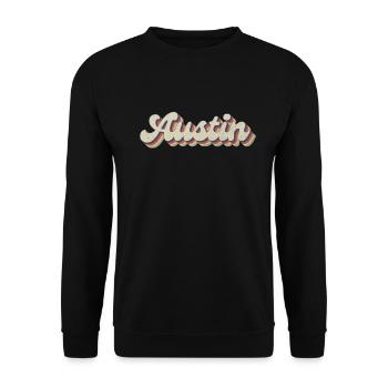 Nostalgique usa city des années 70 - Vintage Austin - Sweat-shirt Unisexe - noir - Devant - Alina (178cm) & Michal (187cm)