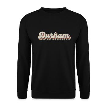 Nostalgique des années 70 USA City - Vintage Durham - Sweat-shirt Unisexe - noir - Devant - Alina (178cm) & Michal (187cm)