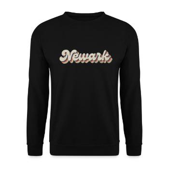 Nostalgic 70s USA City - Vintage Newark - Unisex Sweatshirt - black - Front - Alina (178cm) & Michal (187cm)