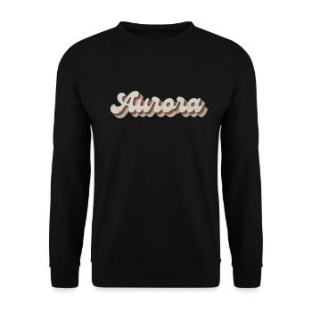 Nostalgic 70s USA City - Vintage Aurora - Unisex Sweatshirt - black - Front - Alina (178cm) & Michal (187cm)