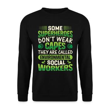 Environmental Social Worker Job Environmentalist - Unisex Pullover - Schwarz - Vorne - Alina (178cm) & Michal (187cm)
