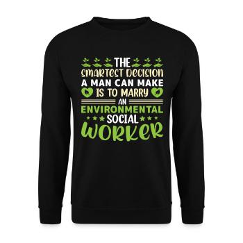 Emploi de travailleur social environnementaliste Environnementaliste - Sweat-shirt Unisexe - noir - Devant - Alina (178cm) & Michal (187cm)