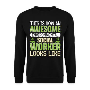 Emploi de travailleur social environnementaliste Environnementaliste - Sweat-shirt Unisexe - noir - Devant - Alina (178cm) & Michal (187cm)