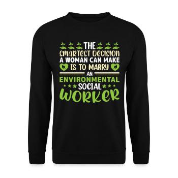 Environmental Social Worker Job Environmentalist - Unisex Sweatshirt - black - Front - Alina (178cm) & Michal (187cm)