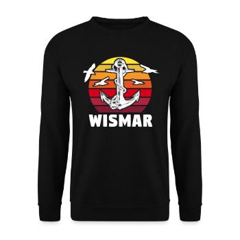 Wismar Sprüche Ostsee Wismarer - Unisex Pullover - Schwarz - Vorne - Alina (178cm) & Michal (187cm)