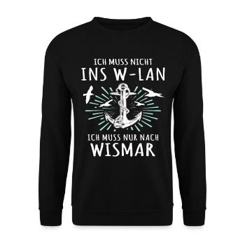 Wismar Sprüche Ostsee Wismarer - Unisex Pullover - Schwarz - Vorne - Alina (178cm) & Michal (187cm)