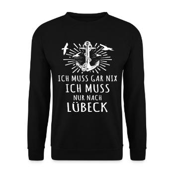 Lübeck - Unisex Pullover - Schwarz - Vorne - Alina (178cm) & Michal (187cm)
