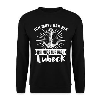 Lübeck - Unisex Pullover - Schwarz - Vorne - Alina (178cm) & Michal (187cm)