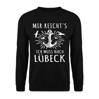 Lübeck - Unisex Pullover - Schwarz - Vorne - Alina (178cm) & Michal (187cm)