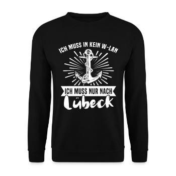 Lübeck - Unisex Pullover - Schwarz - Vorne - Alina (178cm) & Michal (187cm)
