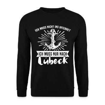 Lübeck - Unisex Pullover - Schwarz - Vorne - Alina (178cm) & Michal (187cm)
