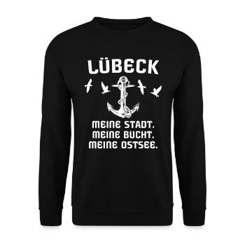 Lübeck - Unisex Pullover - Schwarz - Vorne - Alina (178cm) & Michal (187cm)