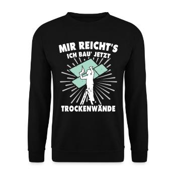 Trockenbauer Trockenbaumonteur Trockenbau - Unisex Pullover - Schwarz - Vorne - Alina (178cm) & Michal (187cm)