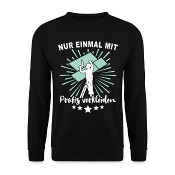 Trockenbauer Trockenbaumonteur Trockenbau - Unisex Pullover - Schwarz - Vorne - Alina (178cm) & Michal (187cm)