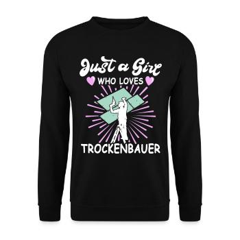 Trockenbauer Trockenbaumonteur Trockenbau - Unisex Pullover - Schwarz - Vorne - Alina (178cm) & Michal (187cm)
