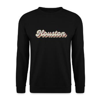 Nostalgique des années 70 USA City - Vintage Houston - Sweat-shirt Unisexe - noir - Devant - Alina (178cm) & Michal (187cm)