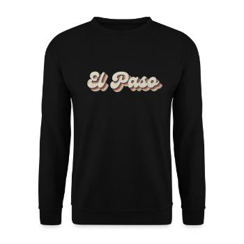 Nostalgic 70s USA City - Vintage El Paso - Unisex Sweatshirt - black - Front - Alina (178cm) & Michal (187cm)