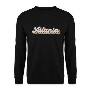 Nostalgisch 70er USA Stadt - Vintage Atlanta - Unisex Pullover - Schwarz - Vorne - Alina (178cm) & Michal (187cm)