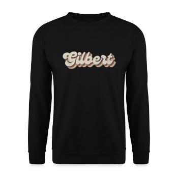 Nostalgisch 70er USA Stadt - Vintage Gilbert - Unisex Pullover - Schwarz - Vorne - Alina (178cm) & Michal (187cm)
