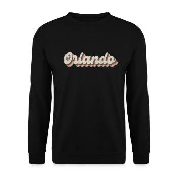 Nostalgisch 70er USA Stadt - Vintage Orlando - Unisex Pullover - Schwarz - Vorne - Alina (178cm) & Michal (187cm)
