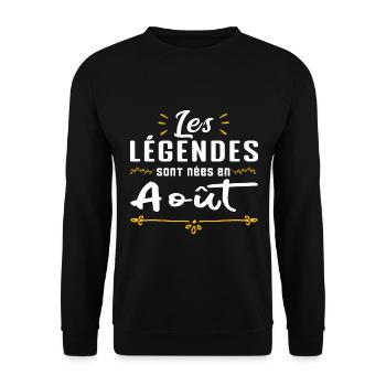 Les légendaires sont nées en août - Sweat-shirt Unisexe - noir - Devant - Alina (178cm) & Michal (187cm)
