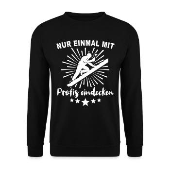 Dachdecker Sprüche Dachdecken - Unisex Pullover - Schwarz - Vorne - Alina (178cm) & Michal (187cm)