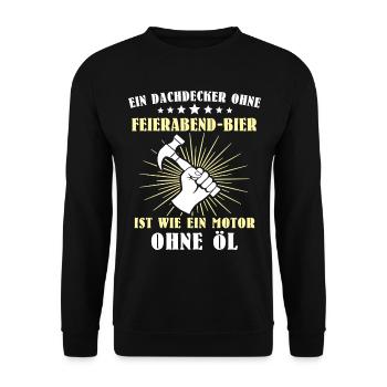 Dachdecker Sprüche Dachdecken - Unisex Pullover - Schwarz - Vorne - Alina (178cm) & Michal (187cm)