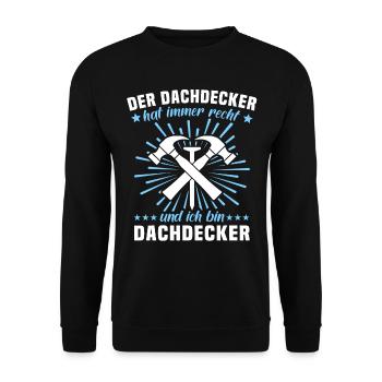 Dachdecker Sprüche Dachdecken - Unisex Pullover - Schwarz - Vorne - Alina (178cm) & Michal (187cm)