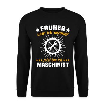 Maschinist Sprüche Maschinenführer - Unisex Pullover - Schwarz - Vorne - Alina (178cm) & Michal (187cm)