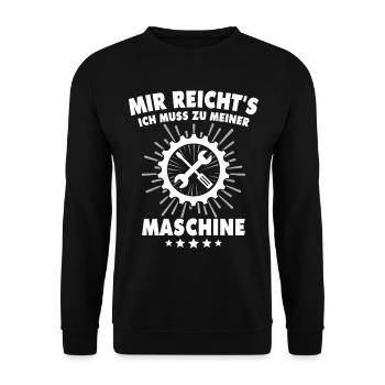 Maschinist Sprüche Maschinenführer - Unisex Pullover - Schwarz - Vorne - Alina (178cm) & Michal (187cm)