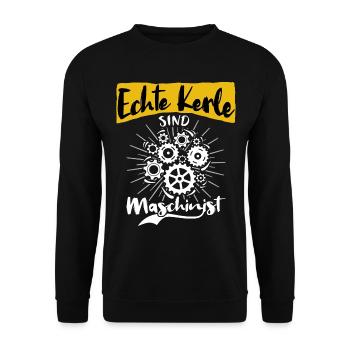 Maschinist Sprüche Maschinenführer - Unisex Pullover - Schwarz - Vorne - Alina (178cm) & Michal (187cm)