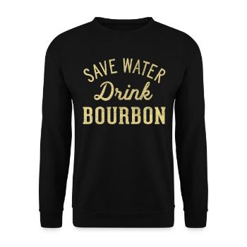 Stocker l’eau, boire du bourbon - Sweat-shirt Unisexe - noir - Devant - Alina (178cm) & Michal (187cm)
