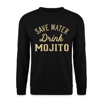 Sparen Sie Wassergetränk Mojito - Unisex Pullover - Schwarz - Vorne - Alina (178cm) & Michal (187cm)