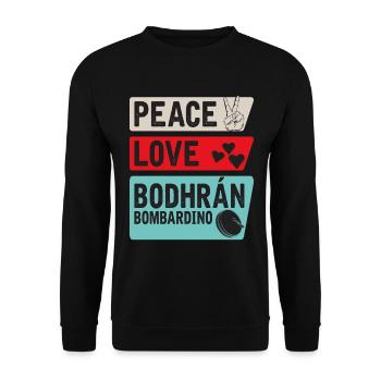 Peace Love Bodgrán Bombardino Joueurs - Sweat-shirt Unisexe - noir - Devant - Alina (178cm) & Michal (187cm)