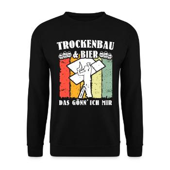 Trockenbauer Trockenbaumonteur Trockenbau - Unisex Pullover - Schwarz - Vorne - Alina (178cm) & Michal (187cm)