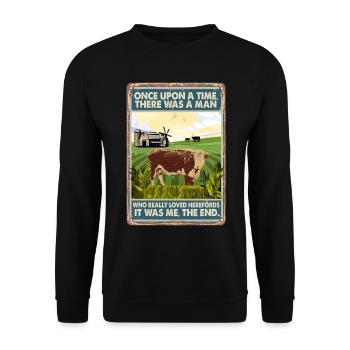 Cow Loved Herefords - Unisex Sweatshirt - black - Front - Alina (178cm) & Michal (187cm)