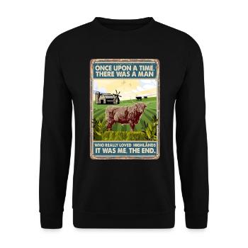 Kuhrasse Liebte Das Hochland - Unisex Pullover - Schwarz - Vorne - Alina (178cm) & Michal (187cm)