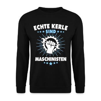 Maschinist Sprüche Maschinisten - Unisex Pullover - Schwarz - Vorne - Alina (178cm) & Michal (187cm)